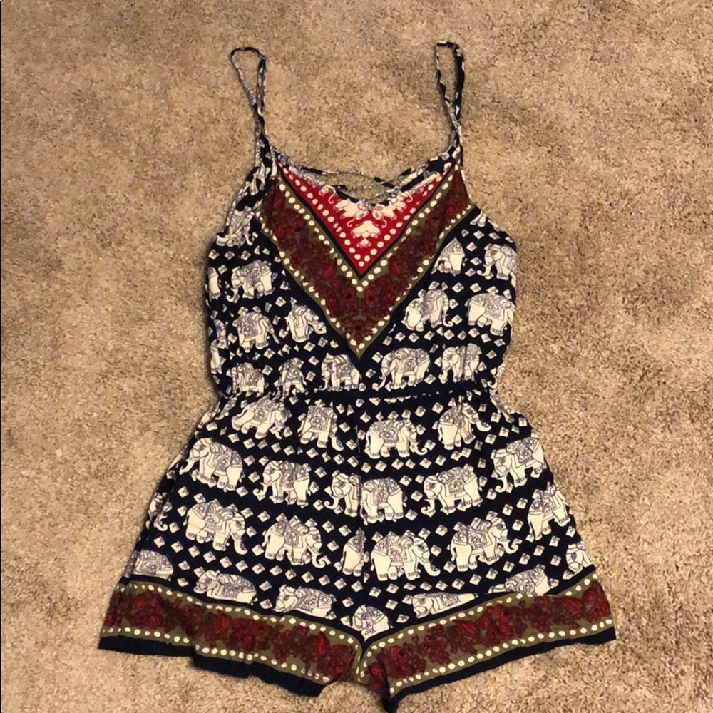 Patterned Sleeveless Romper